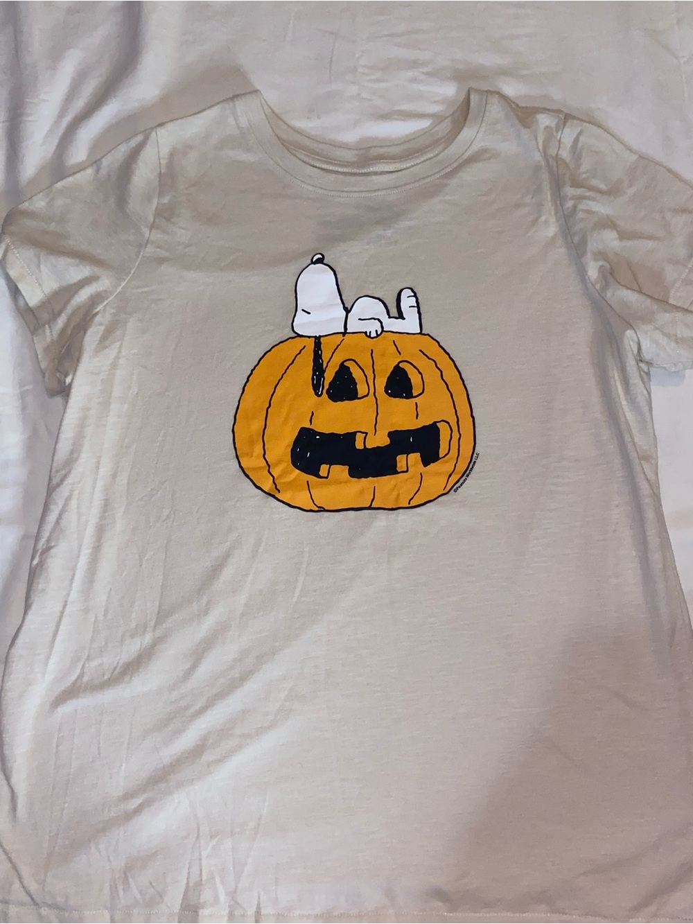 Peanuts Cream Tee with Black Print
